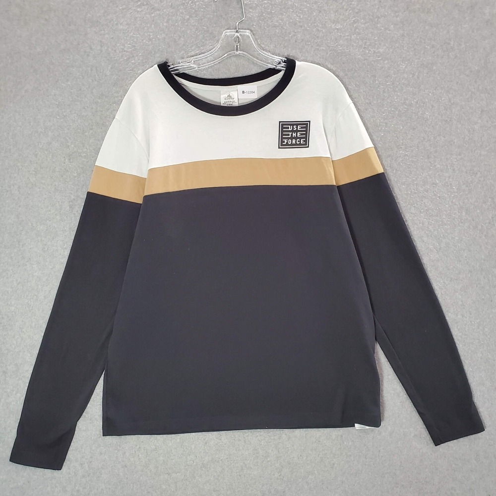 Disney‎ Parks Men Shirt Medium Black Colorblock Use the Force Star Wars Tee